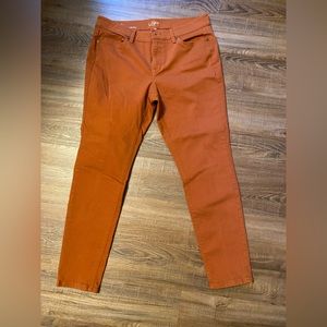 Ladies Loft curvy skinny Rust/Burnt Orange skinny jeans size 12